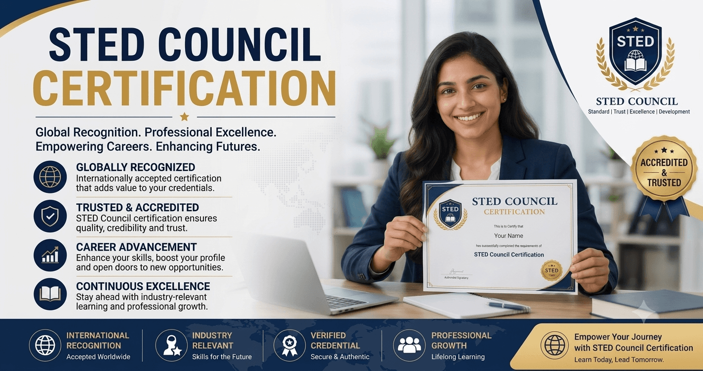 Students receiving STED Council Certification after completing a professional skill development program.