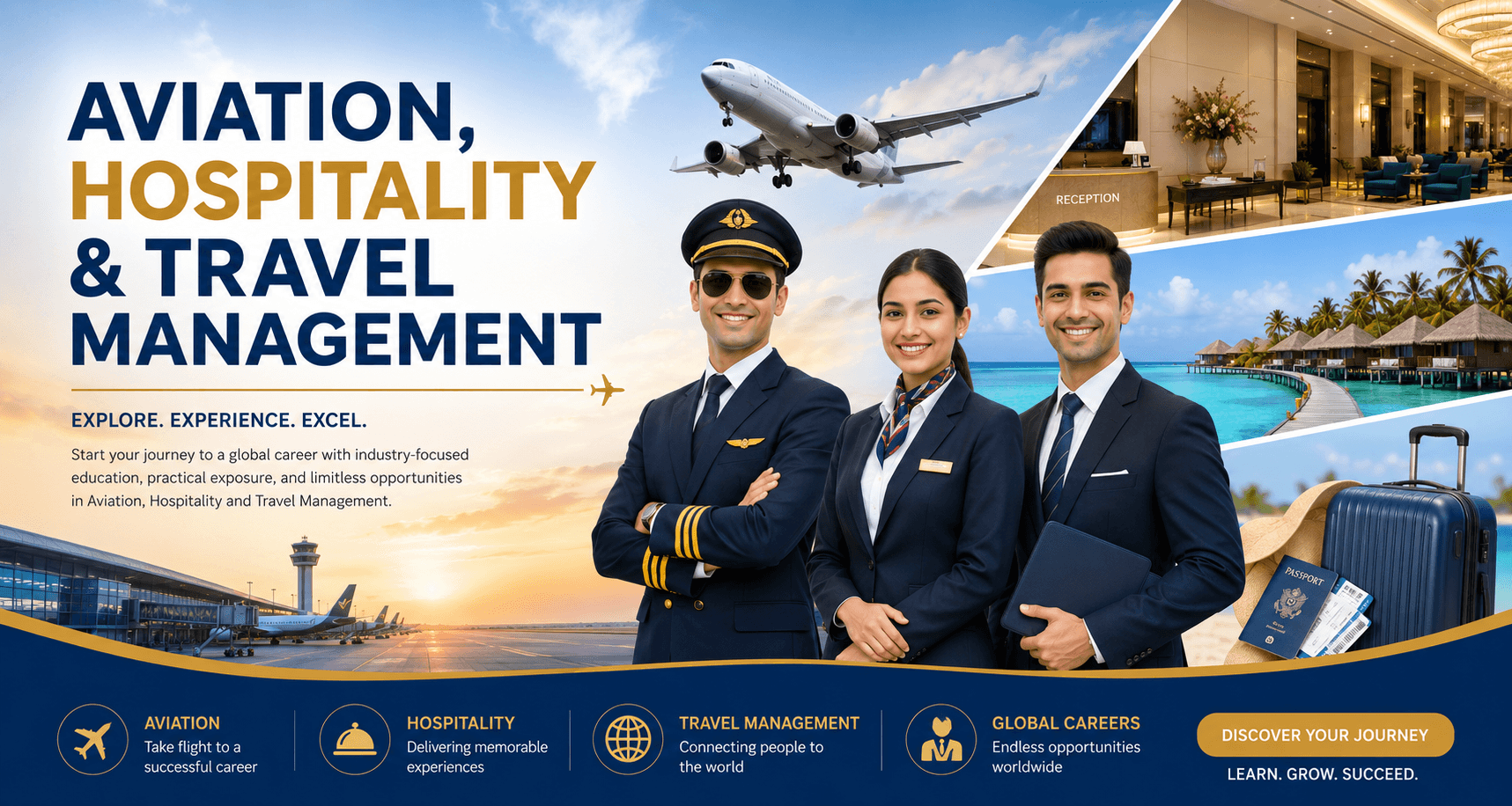 Aviation, hospitality, and tourism management course at Exatech Training Institute