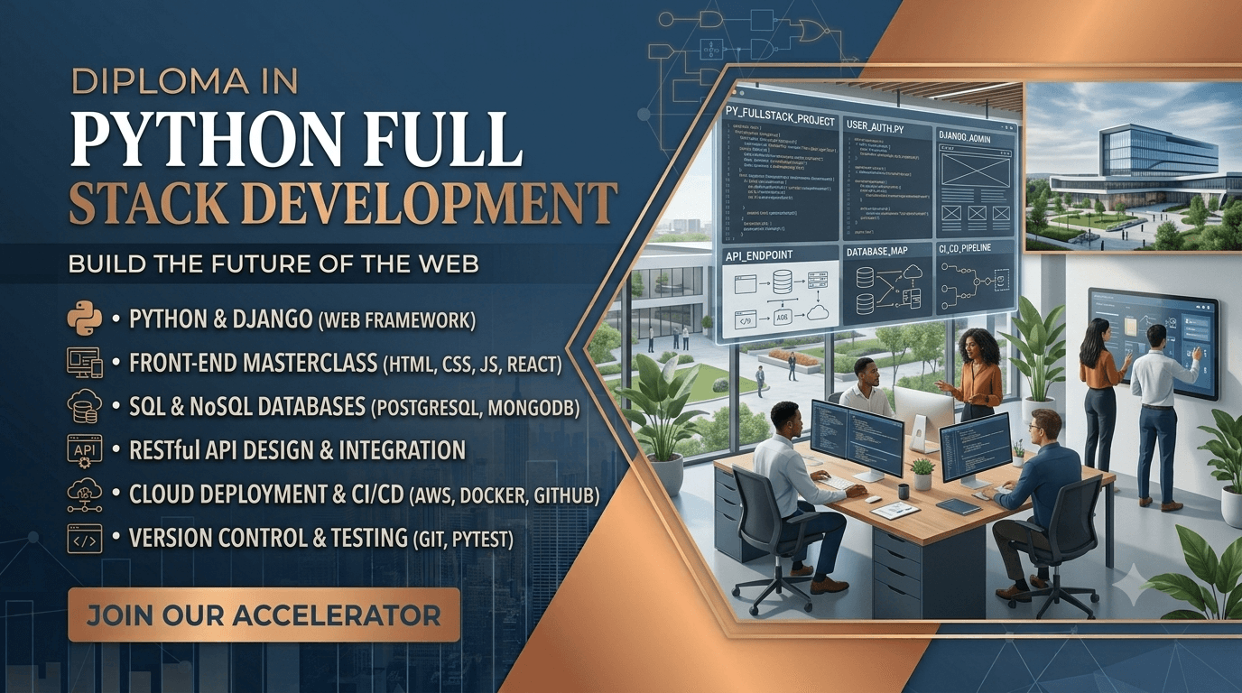 Professional Python Full Stack course preparing students for software development careers