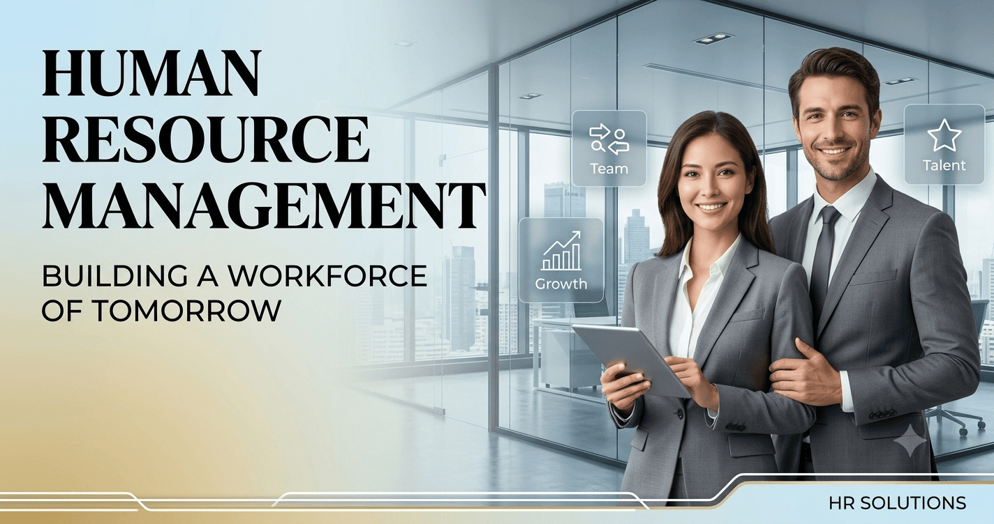 Students learning human resource management, recruitment, employee relations, and HR operations in a professional training environment.